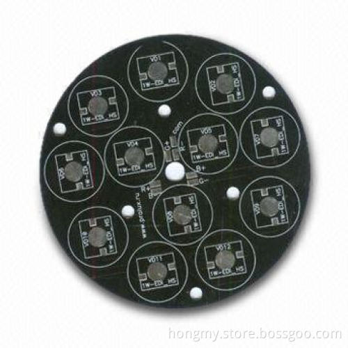 Single Layer Aluminum Base PCB, Black Solder Mask and HASL Finish